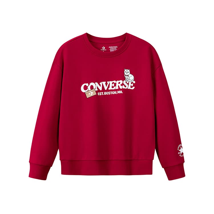 Converse Толстовка с круглым вырезом, длинный рукав, детский - изображение 9
