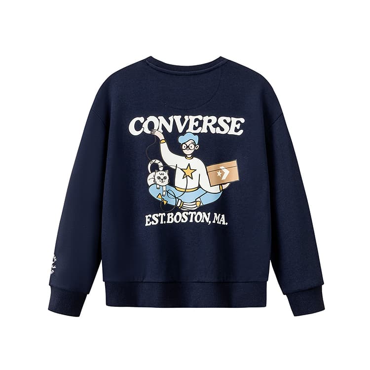 Converse Толстовка с круглым вырезом, длинный рукав, детский - изображение 6