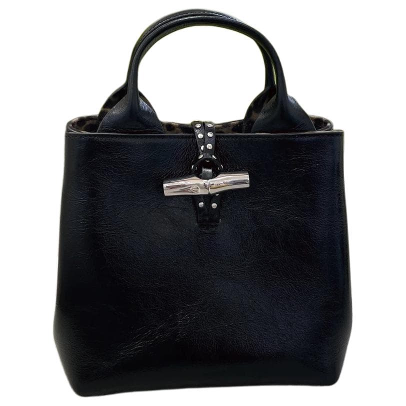 Сумка LONGCHAMP Le Roseau Коровья кожа Сумка через плечо Маленькая Женская Черная - изображение 1