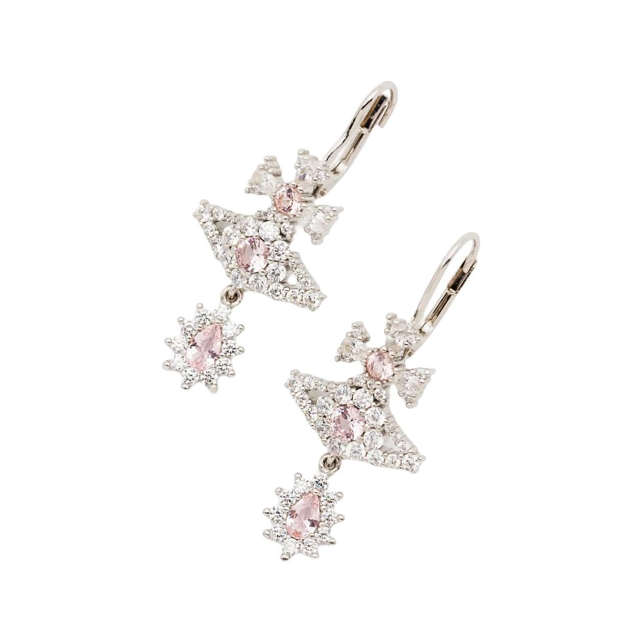 Серьги Серьги Crystal Vivienne Westwood Женские Серебряные Розовые - изображение 3