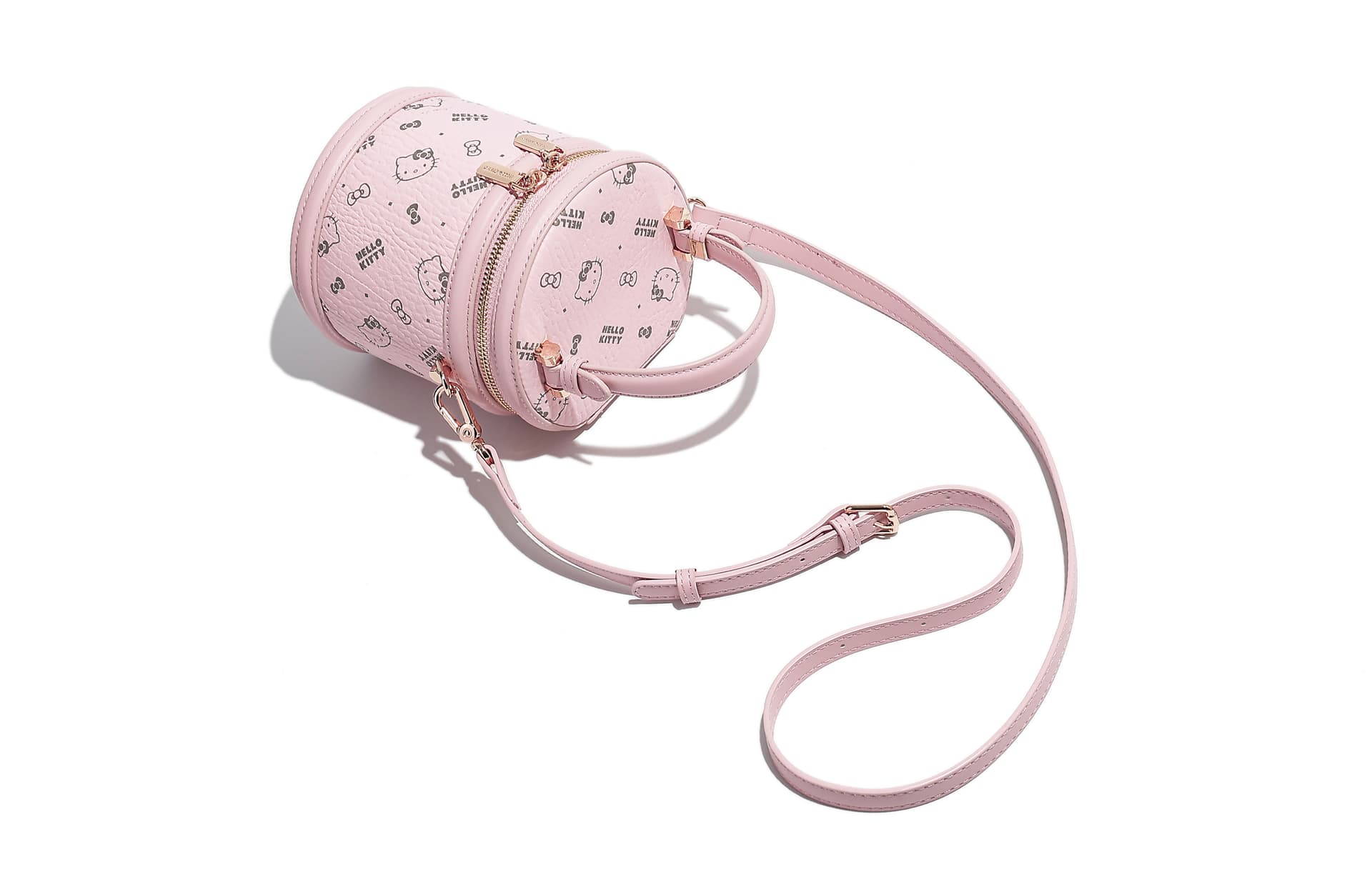 Сумка Sanrio Hello Kitty классический универсальный модный PU ведрообразные сумки через плечо розовый/молочно-чайный - изображение 5