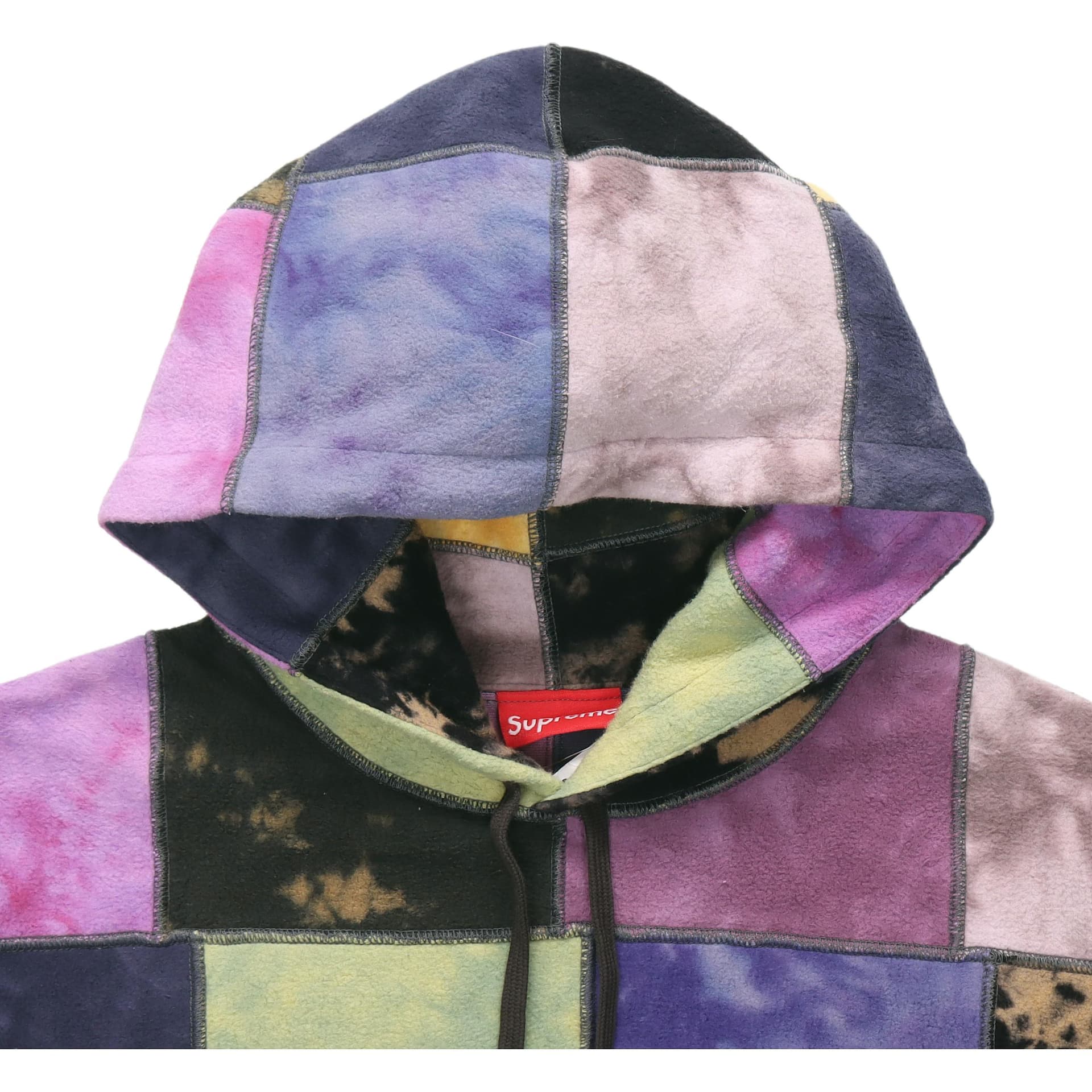 Кофта Supreme SS19 Patchwork Tie Dye Hooded Sweatshirt - изображение 5