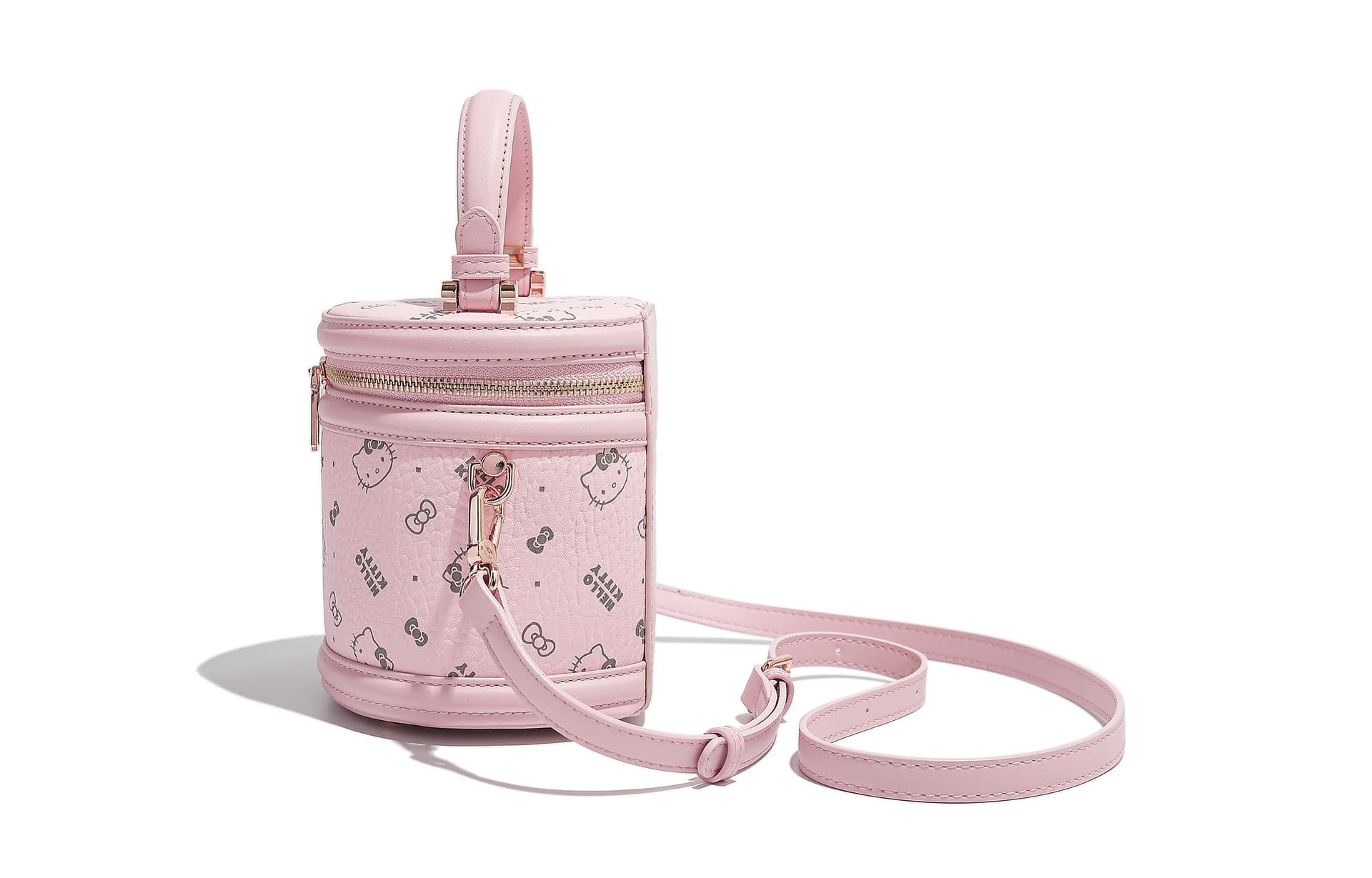 Сумка Sanrio Hello Kitty классический универсальный модный PU ведрообразные сумки через плечо розовый/молочно-чайный - изображение 3