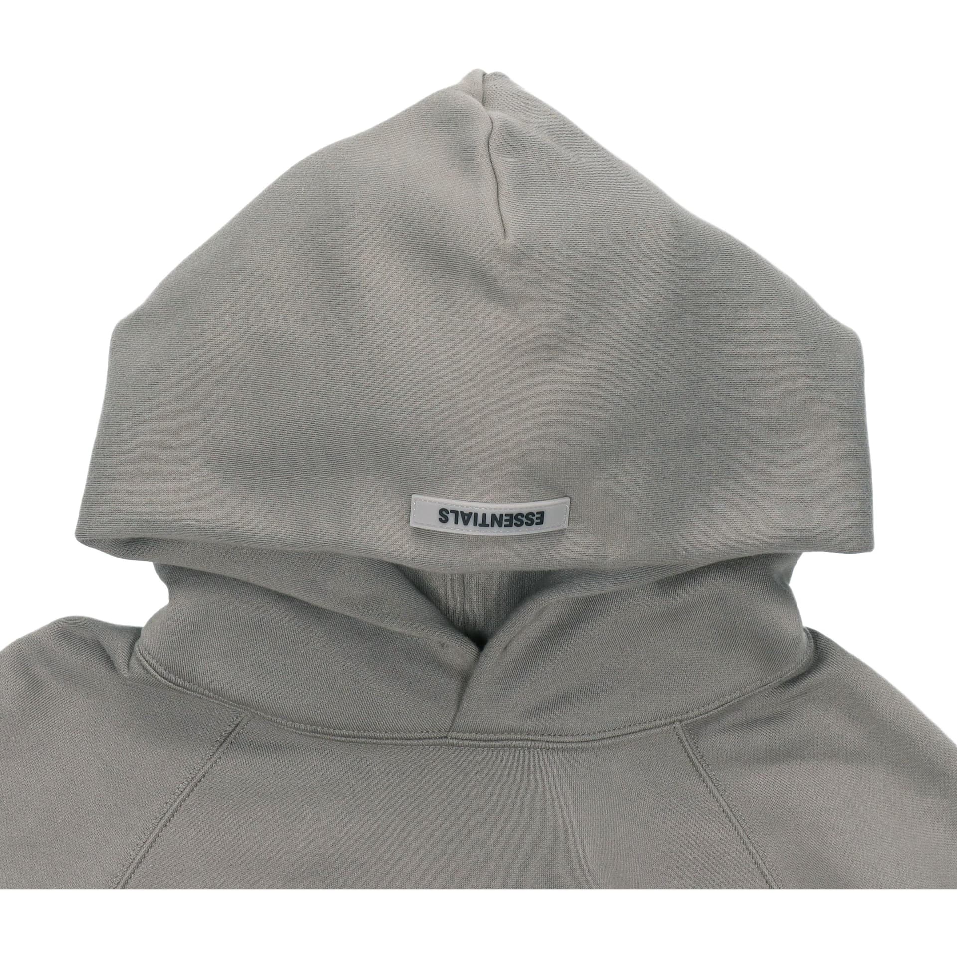 Fear of God Essentials FW20 3D Silicon Applique Pullover Hoodie Charcoal Cement Logo - изображение 3