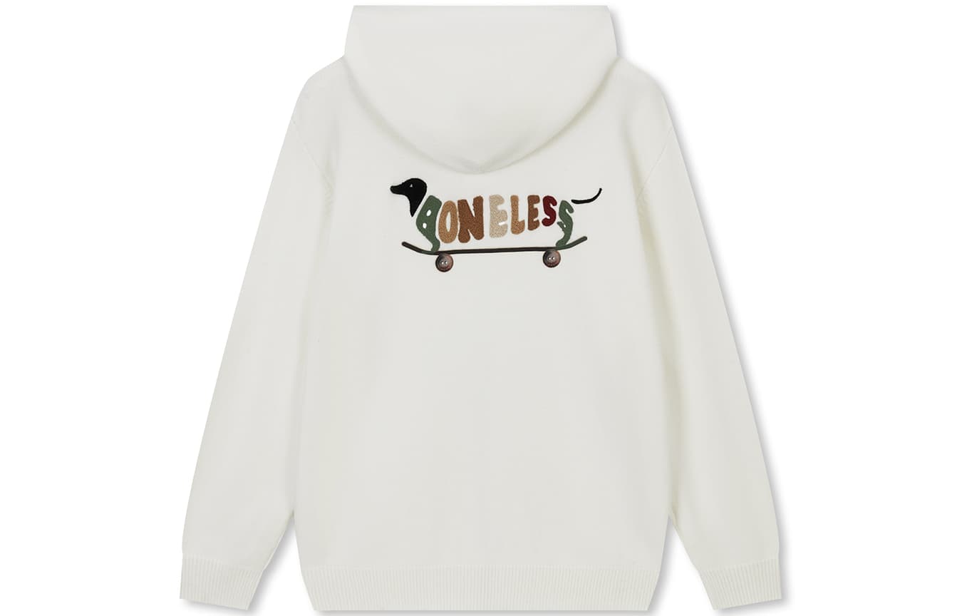 Кофта BONELESS Скейтборд Такса Вышивка С капюшоном Термозащитный Экстра свободный Роскошная уличная одежда Молния Унисекс - изображение 1