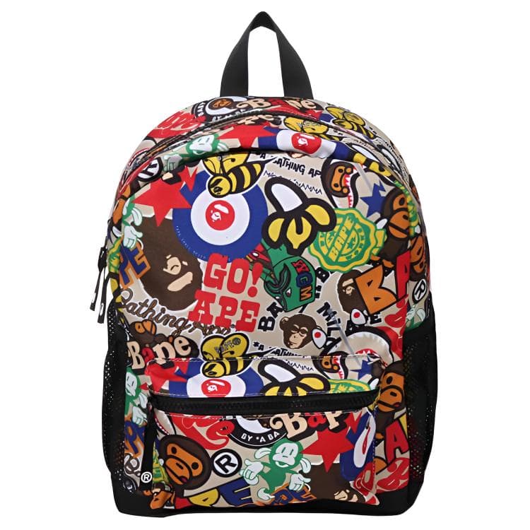 Рюкзак A BATHING APE Cartoon Fabric Backpack Kids Colorful - изображение 1