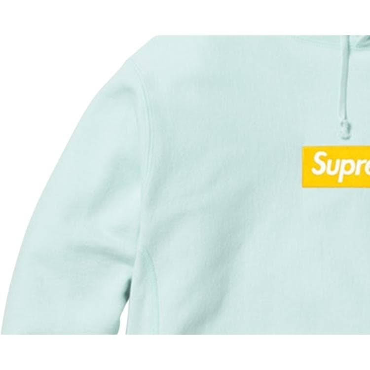 Кофта Supreme FW17 Box Logo Hooded Sweatshirt Ice Blue - изображение 2