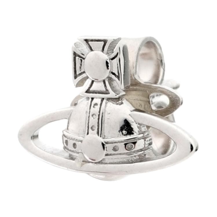 Серьги Vivienne Westwood Saturn Styling Асимметричные Серьги-гвоздики Сердце Унисекс Серебряные - изображение 4
