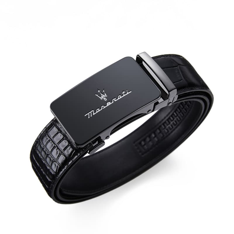 Ремень Maserati Коровья кожа Цинковый сплав Кожаные ремни Мужской Черный 3,5 см - изображение 1