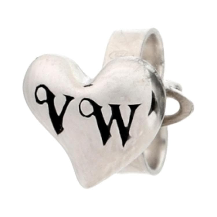 Серьги Vivienne Westwood Saturn Styling Асимметричные Серьги-гвоздики Сердце Унисекс Серебряные - изображение 3