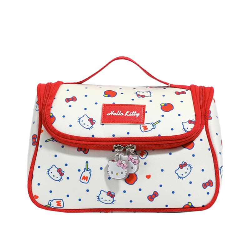 Sanrio Hello Kitty Холст Путешественный Сумка для хранения Унисекс Красный Белый С принтом по всей поверхности - изображение 1