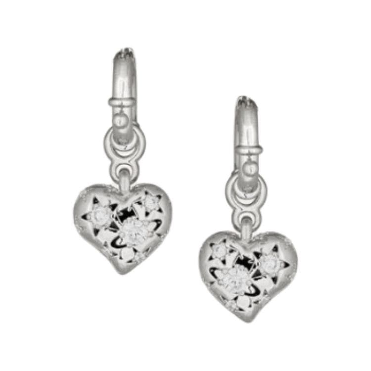 Серьги Vivienne Westwood Orb ажурный кулон с сердечком и Сатурном Латунированное Серьги унисекс серебристый - изображение 2