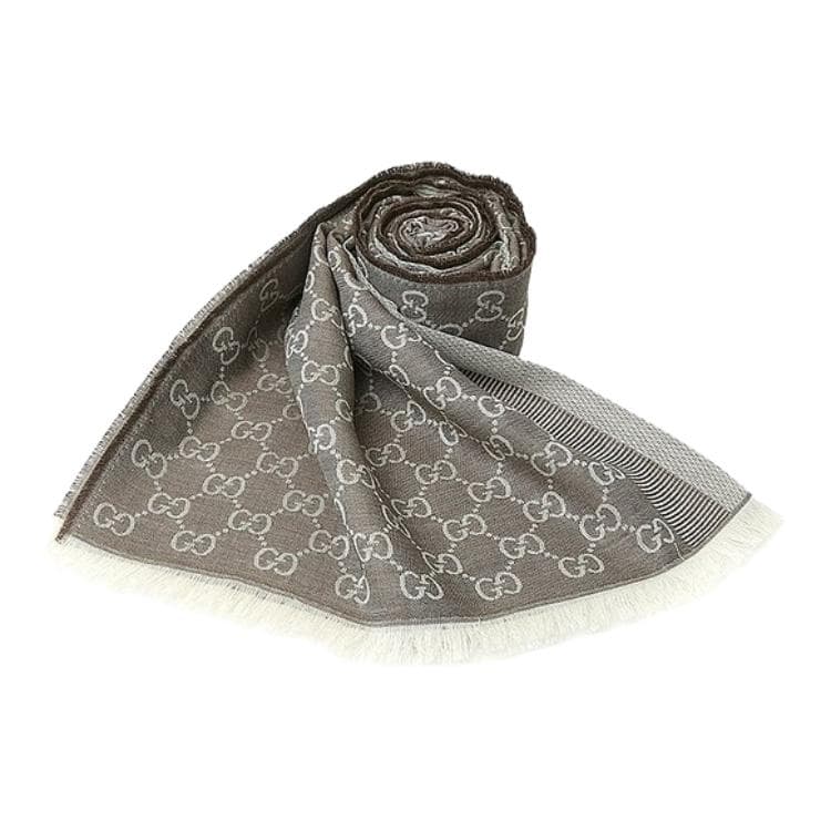 Шарф Gucci GG Wool Scarf Light Grey - изображение 3