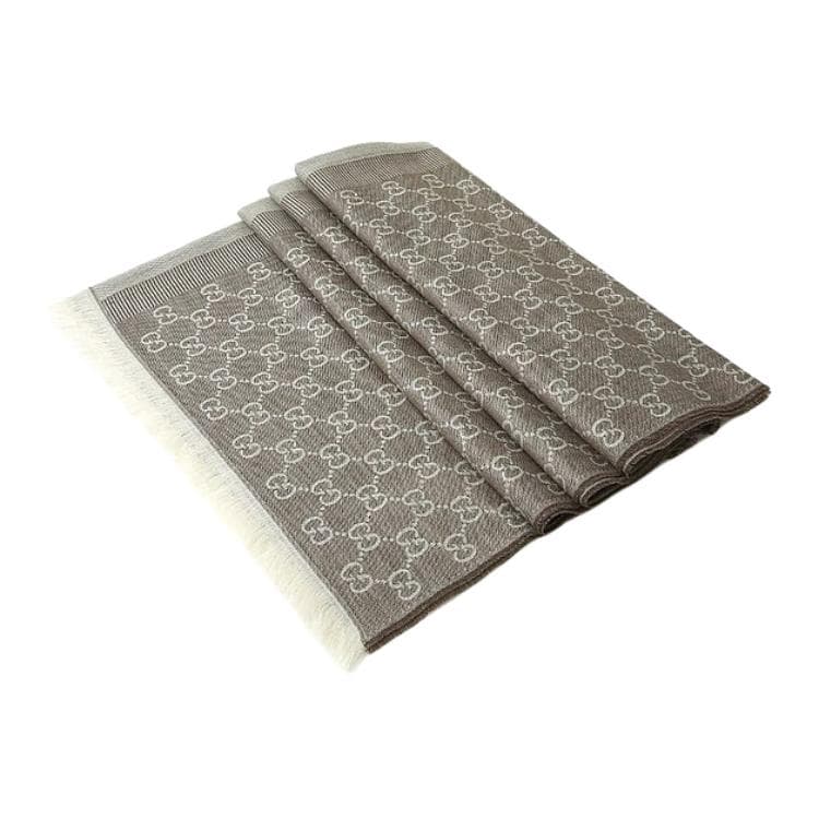 Шарф Gucci GG Wool Scarf Light Grey - изображение 2