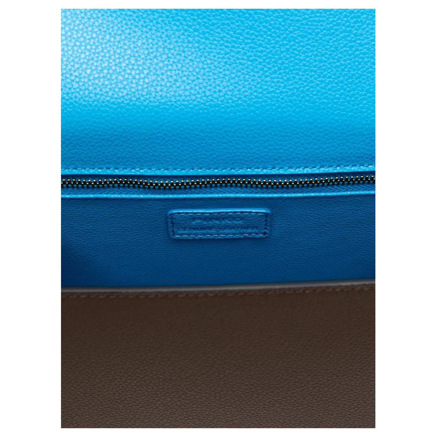Сумка PINKO Love Birds Leather Tote Brown - изображение 4