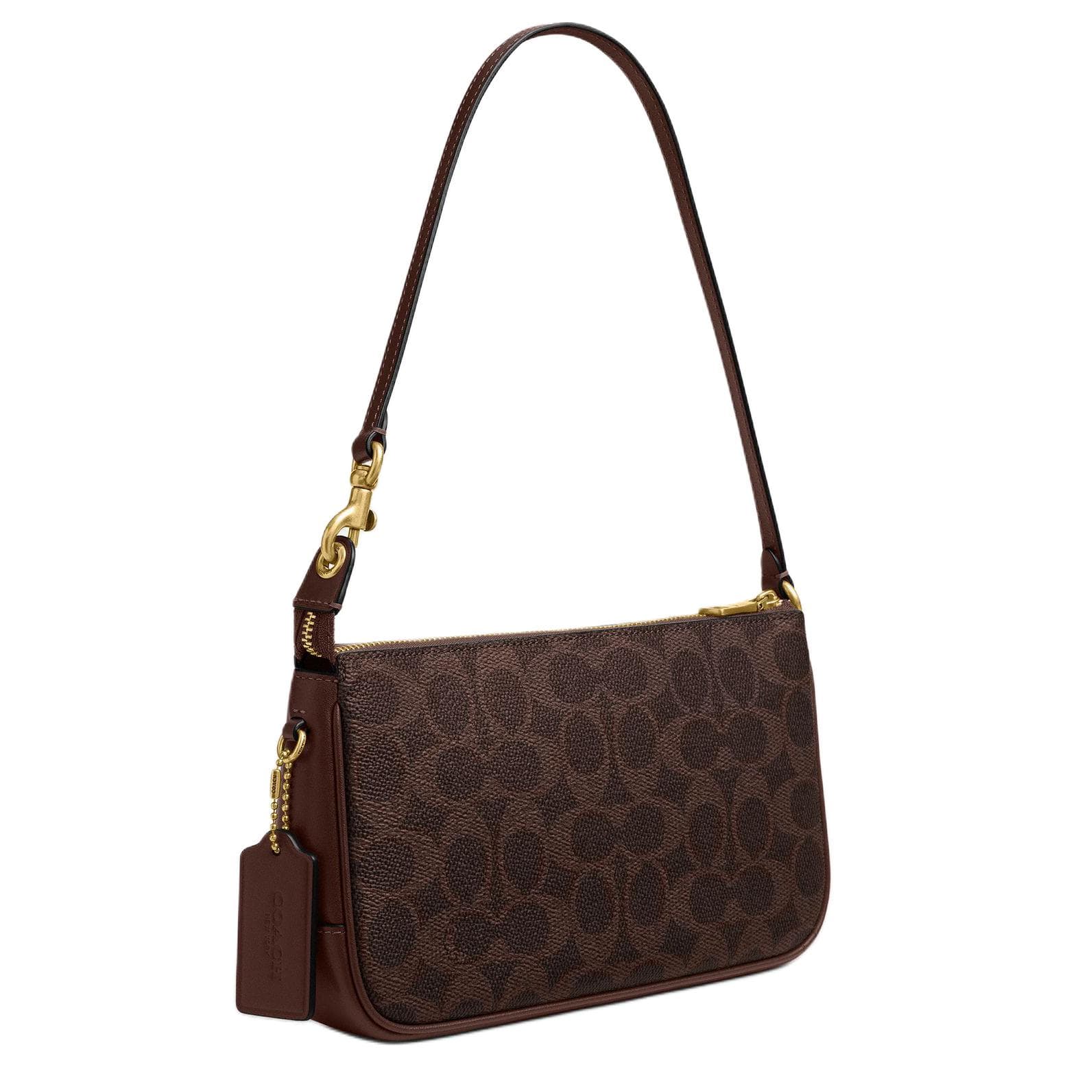 Мини-сумка COACH Plaza Искусственная кожа с коровьей кожей Сумка через плечо Маленькая Женская Кленовый коричневый - изображение 2