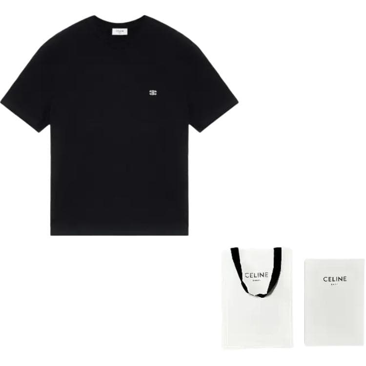 Футболка CELINE Logo Print T-Shirt Black - изображение 4