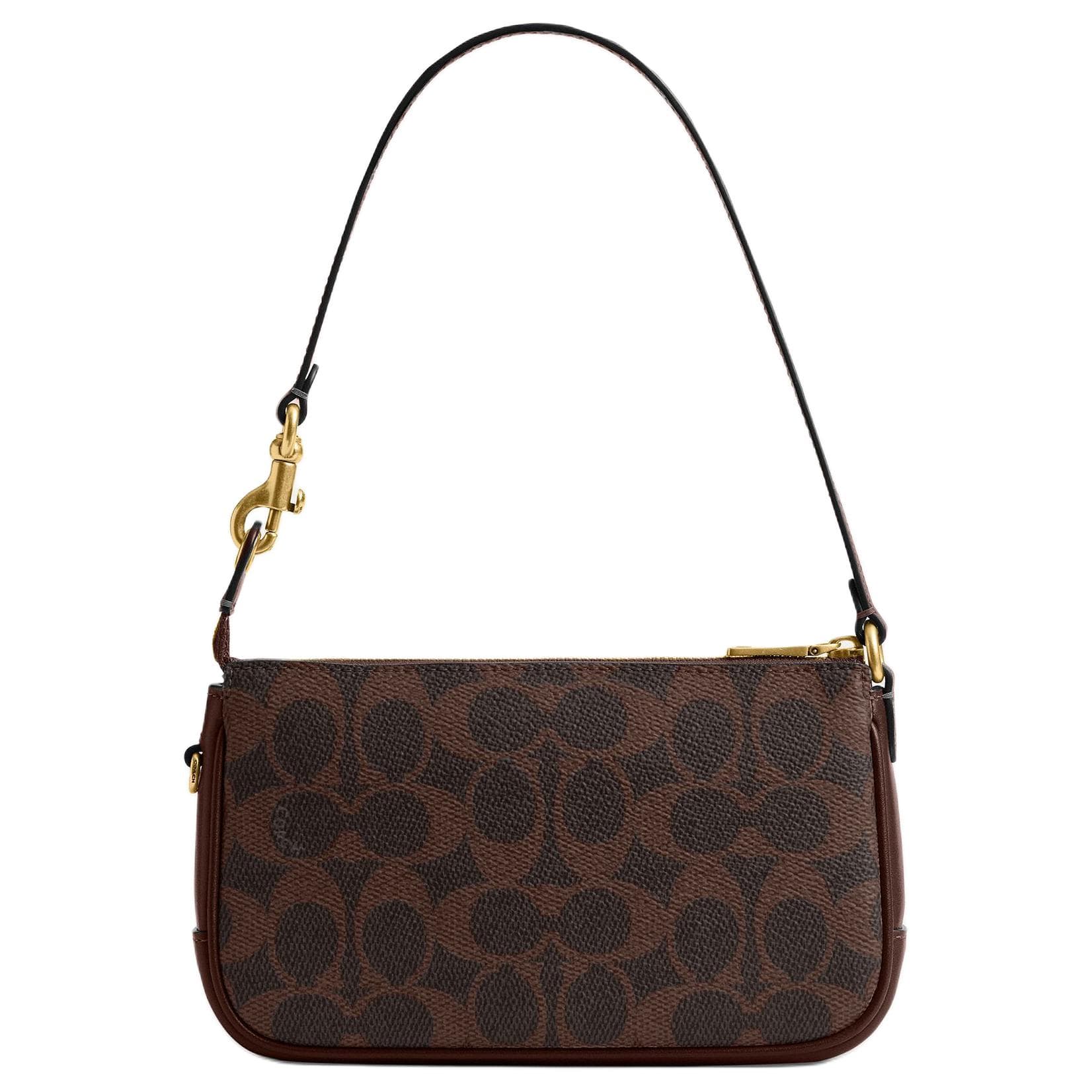 Мини-сумка COACH Plaza Искусственная кожа с коровьей кожей Сумка через плечо Маленькая Женская Кленовый коричневый - изображение 3