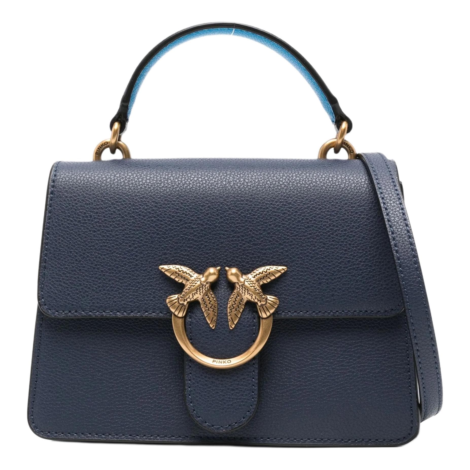 Сумка PINKO Mini Leather Shoulder Bag Blue - изображение 1