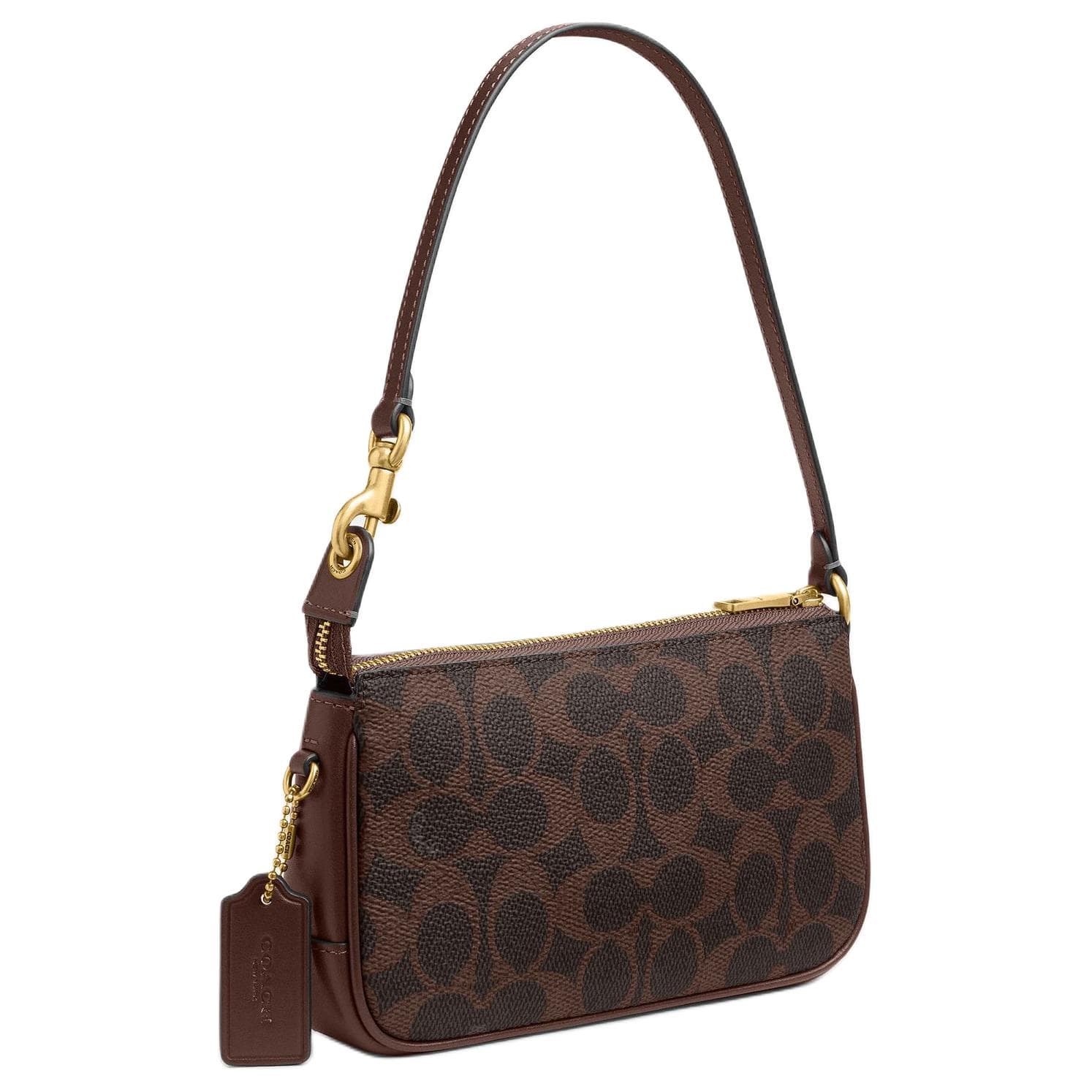 Мини-сумка COACH Plaza Искусственная кожа с коровьей кожей Сумка через плечо Маленькая Женская Кленовый коричневый - изображение 2