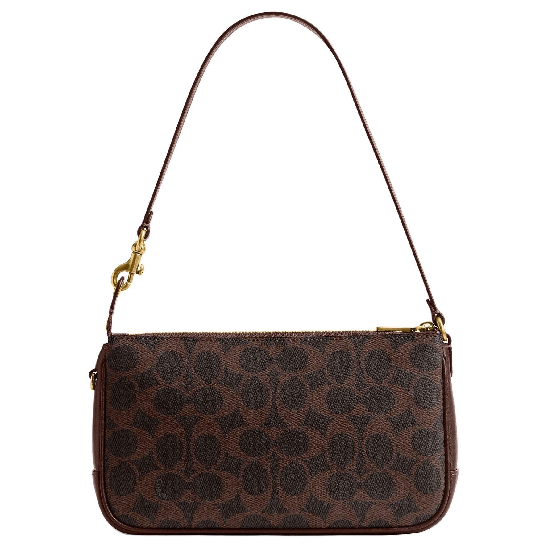 Мини-сумка COACH Plaza Искусственная кожа с коровьей кожей Сумка через плечо Маленькая Женская Кленовый коричневый - изображение 3