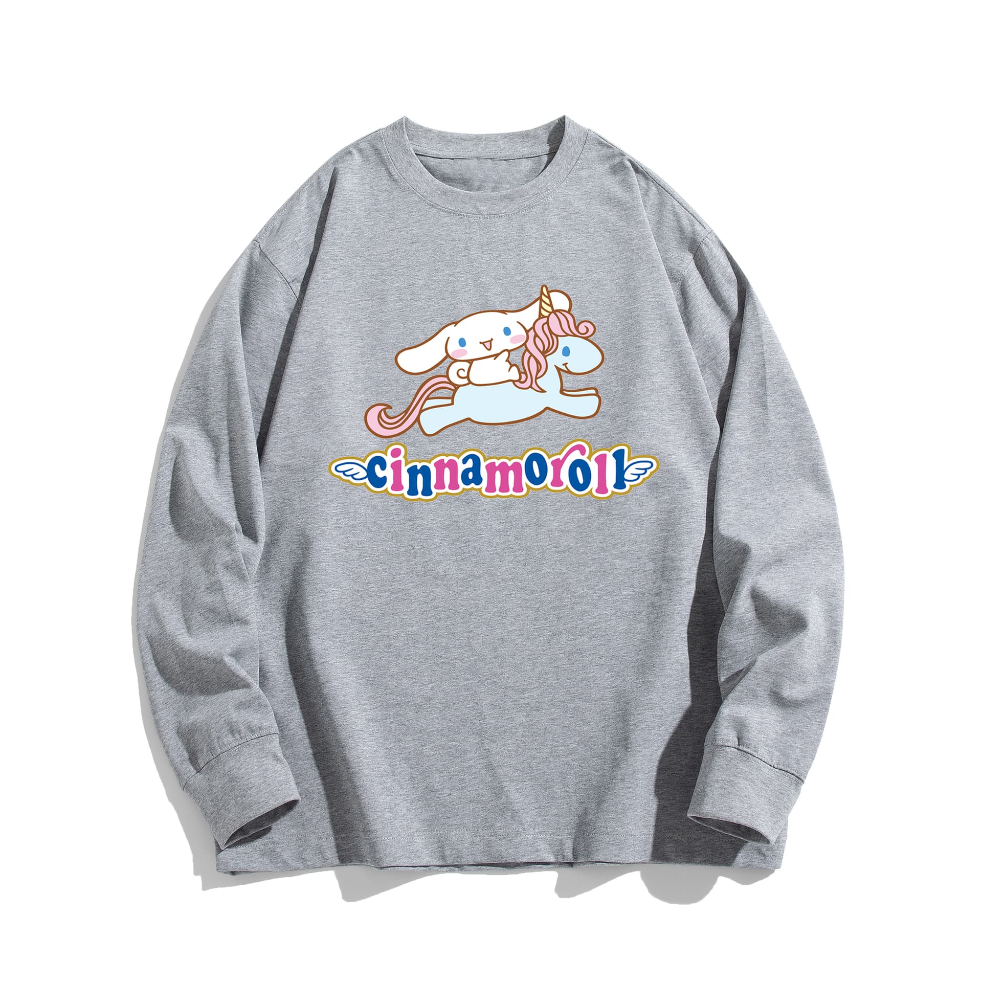 Футболка Sanrio x CINNAMOROLL Совместная коллекция Cinnamoroll Мультяшный рисунок с принтом 260г 100% плотный хлопок Универсальный круглый вырез Унисекс - изображение 1