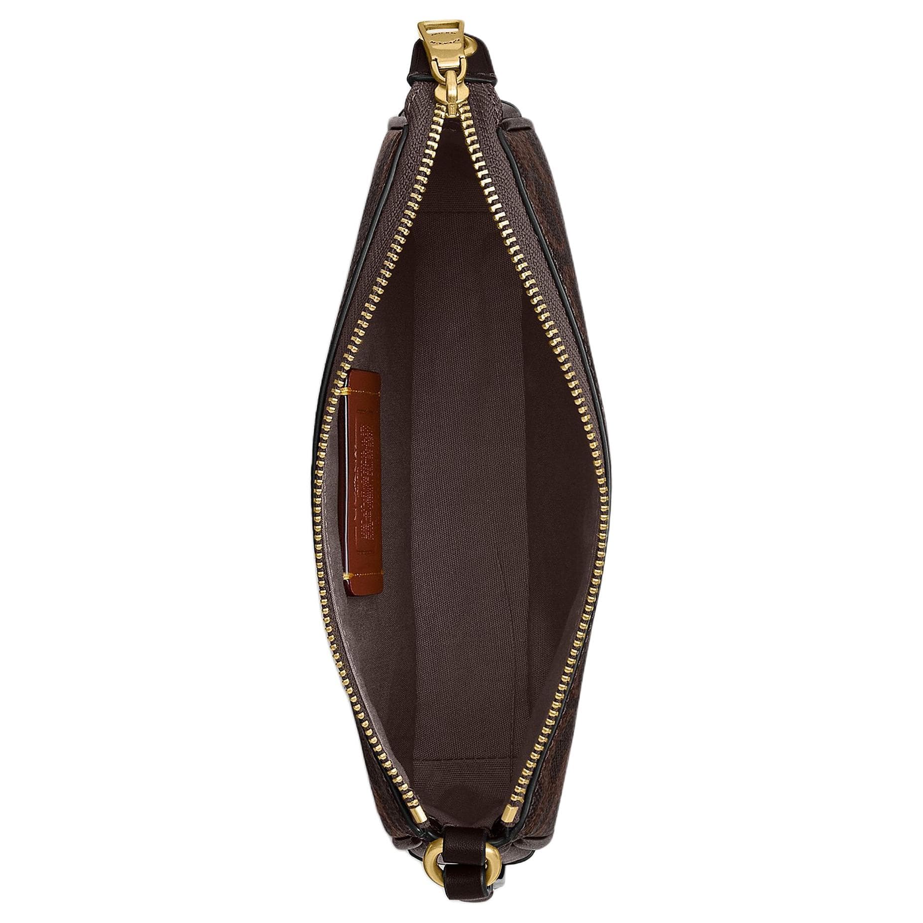 Мини-сумка COACH Plaza Искусственная кожа с коровьей кожей Сумка через плечо Маленькая Женская Кленовый коричневый - изображение 4