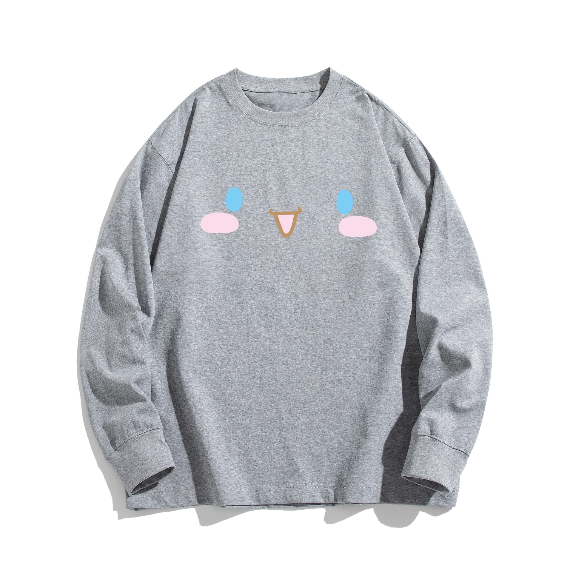 Футболка Sanrio x CINNAMOROLL Классический милый американский модный повседневный универсальный футболка с длинным рукавом унисекс - изображение 1