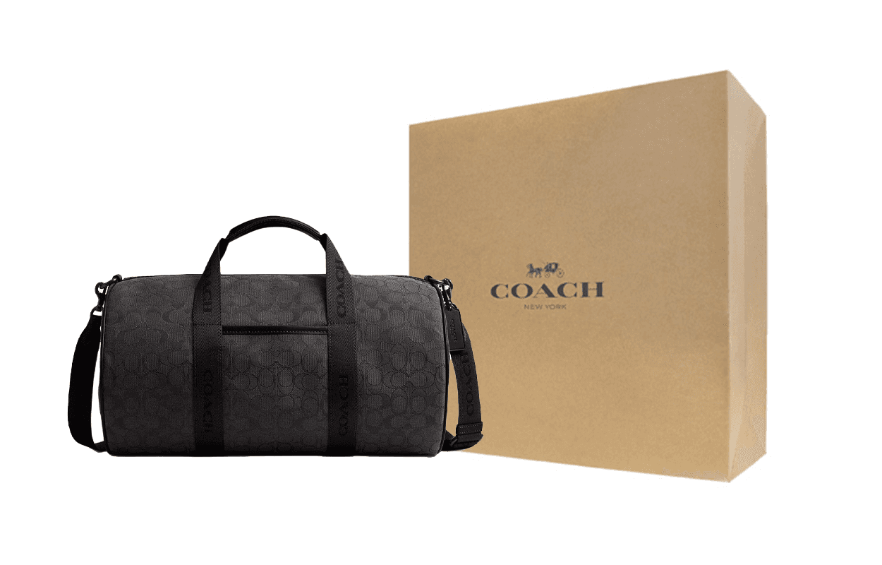 COACH Кожа Одно Плечо Сумка Путешественная Сумка Мужская Черная - изображение 5