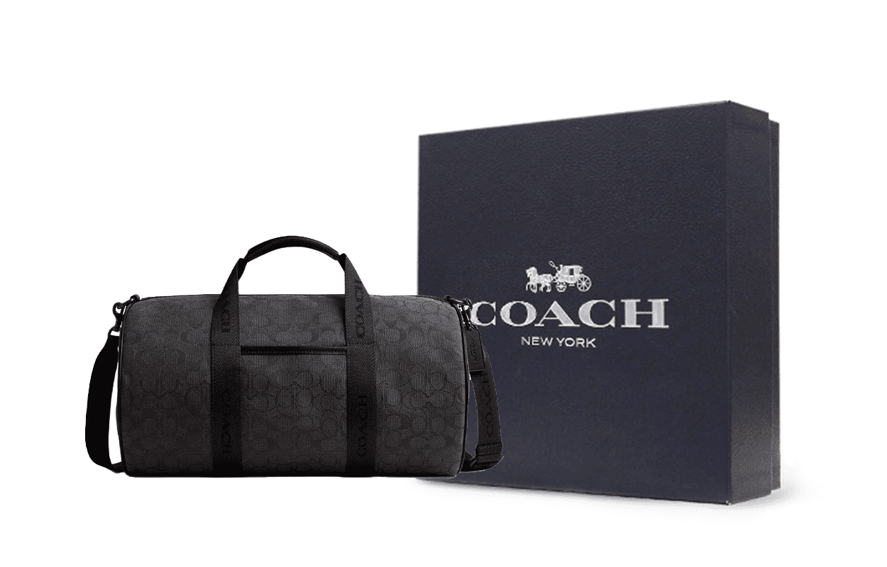 COACH Кожа Одно Плечо Сумка Путешественная Сумка Мужская Черная - изображение 4