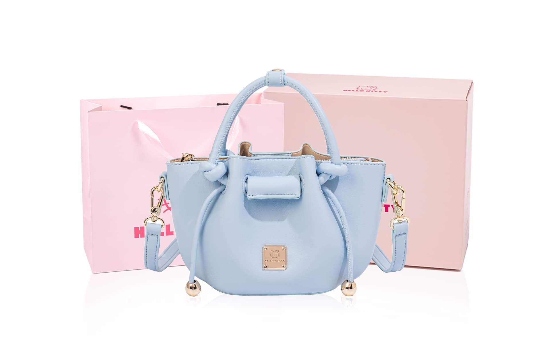 Сумка Sanrio Hello Kitty PU (полиуретан) Сумка Стандартная Женская Желтая Светло-Синяя - изображение 8