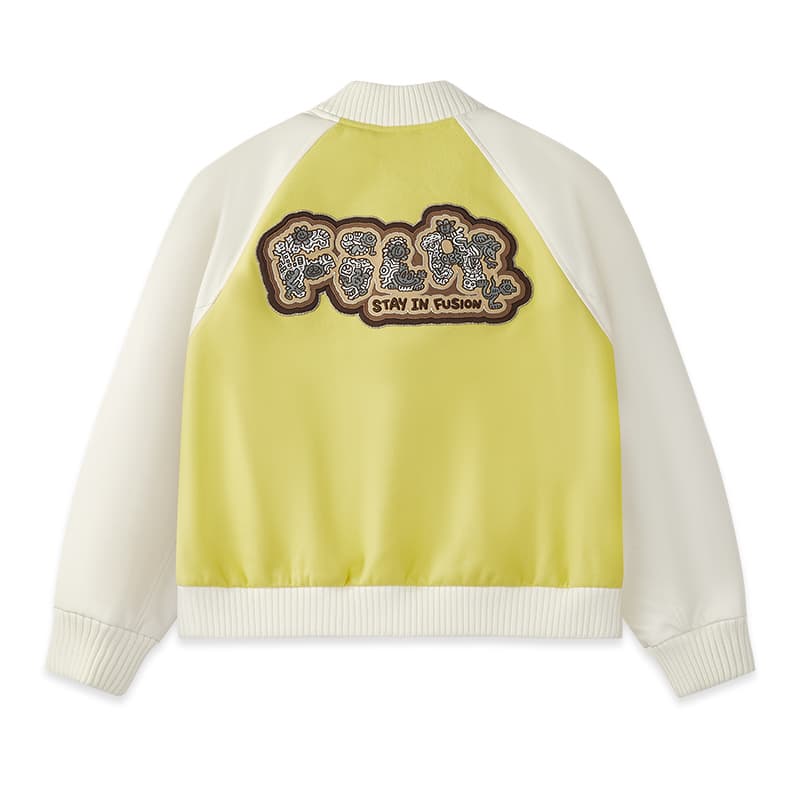 FILA FUSION X MR.DOODLE Бейсбольная куртка Женская Пшенично-желтая - изображение 2