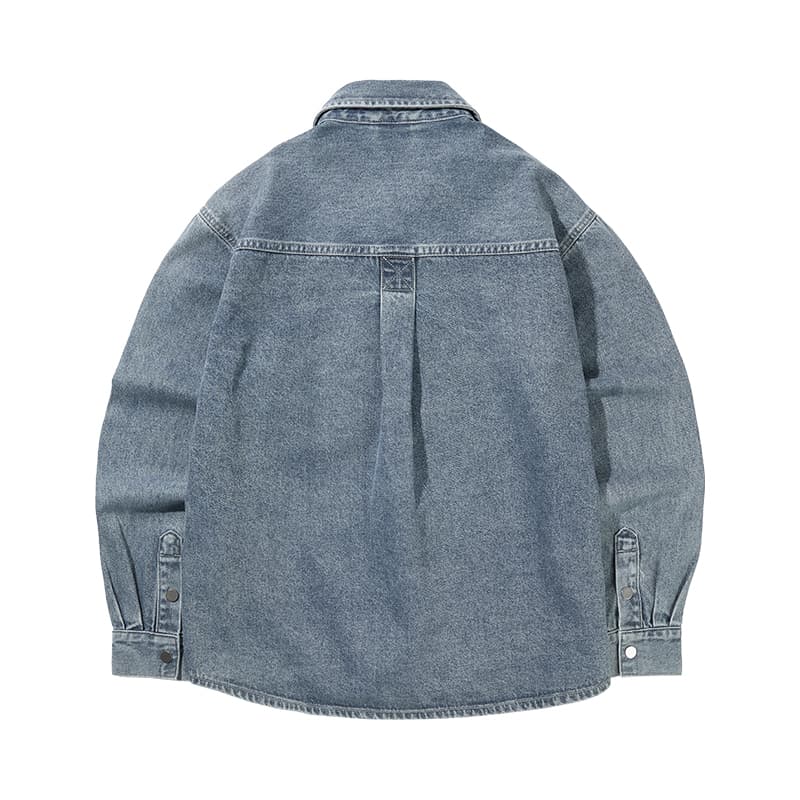 Рубашка HLA Синий Серый DENIM GRADIENT (Средний) 8C Мужская Рубашка - изображение 2