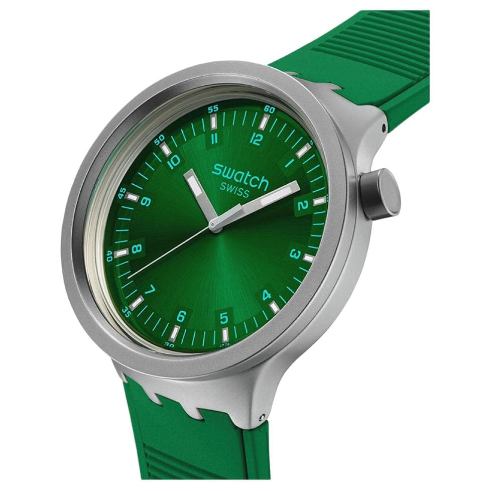Часы Swatch Quartz Механизм 30 м Водонепроницаемые Унисекс Часы 47 мм Зеленый Циферблат Корпус из Нержавеющей Стали - изображение 3