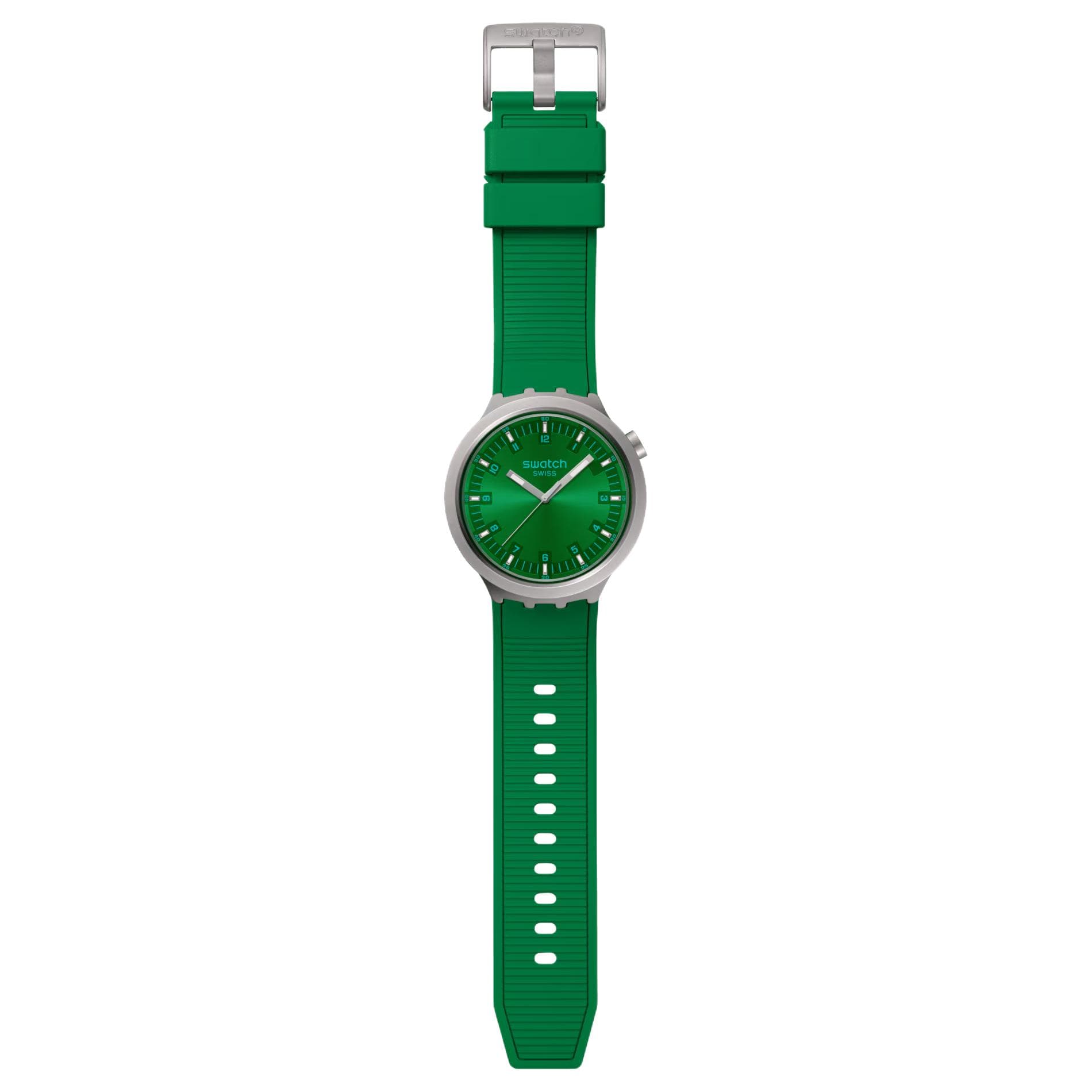 Часы Swatch Quartz Механизм 30 м Водонепроницаемые Унисекс Часы 47 мм Зеленый Циферблат Корпус из Нержавеющей Стали - изображение 2