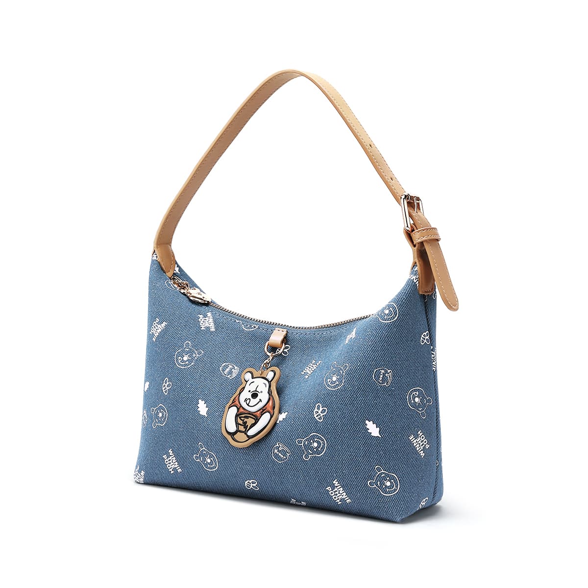 Мини-сумка Disney Winnie The Pooh Ткань Сумка через плечо Стандартная Женская Джинсовая Синяя - изображение 2