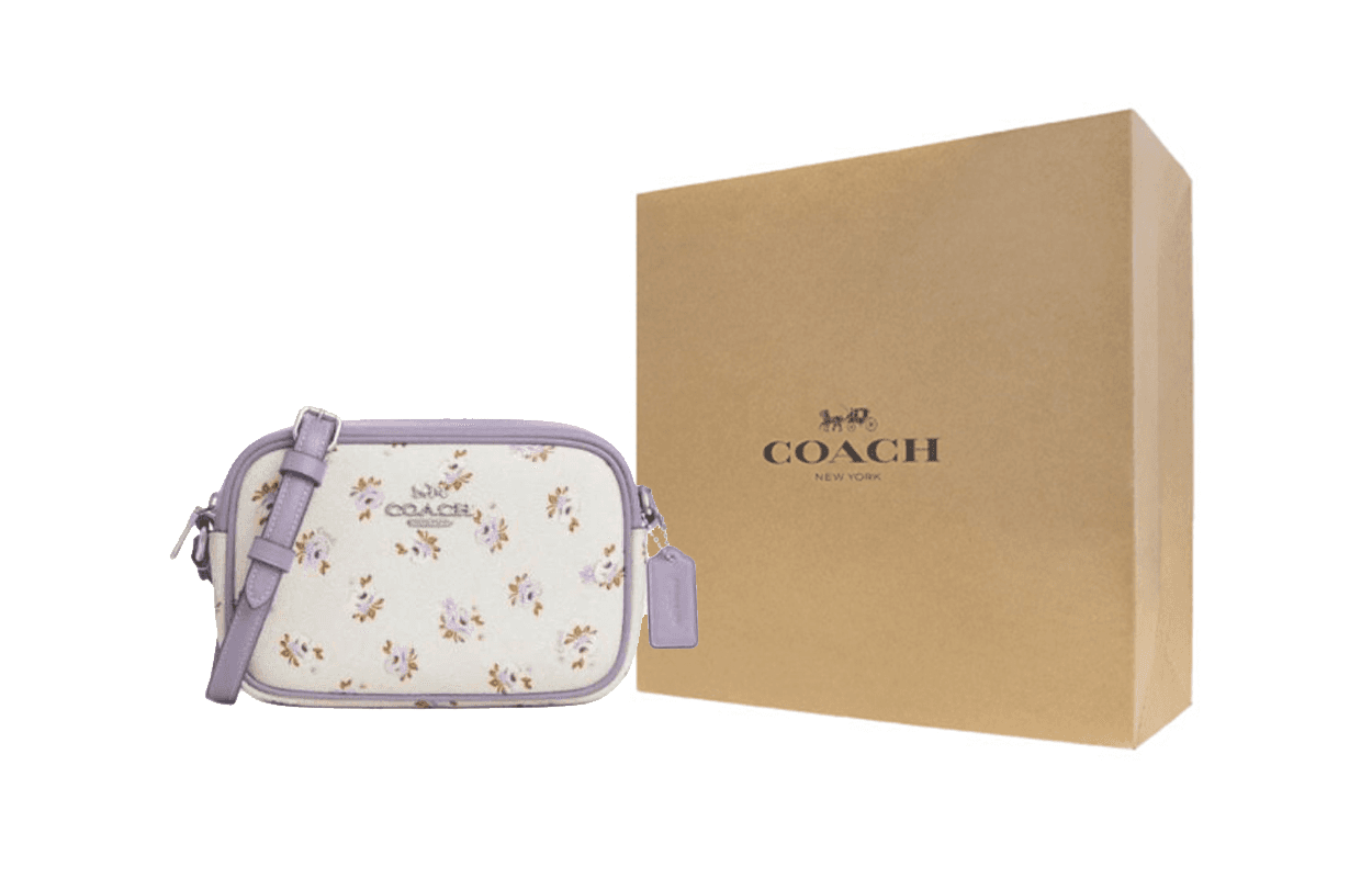 Сумка через плечо Coach Jamie 20 Floral Print Camera Bag Small Beige Purple - изображение 1