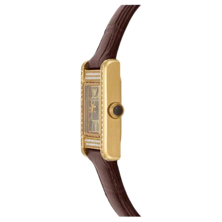 Механические часы EMPORIO ARMANI GENNI Часы на запястье Кварцевый механизм Кожаный ремешок 26 мм Коричневый циферблат Женские часы - изображение 2