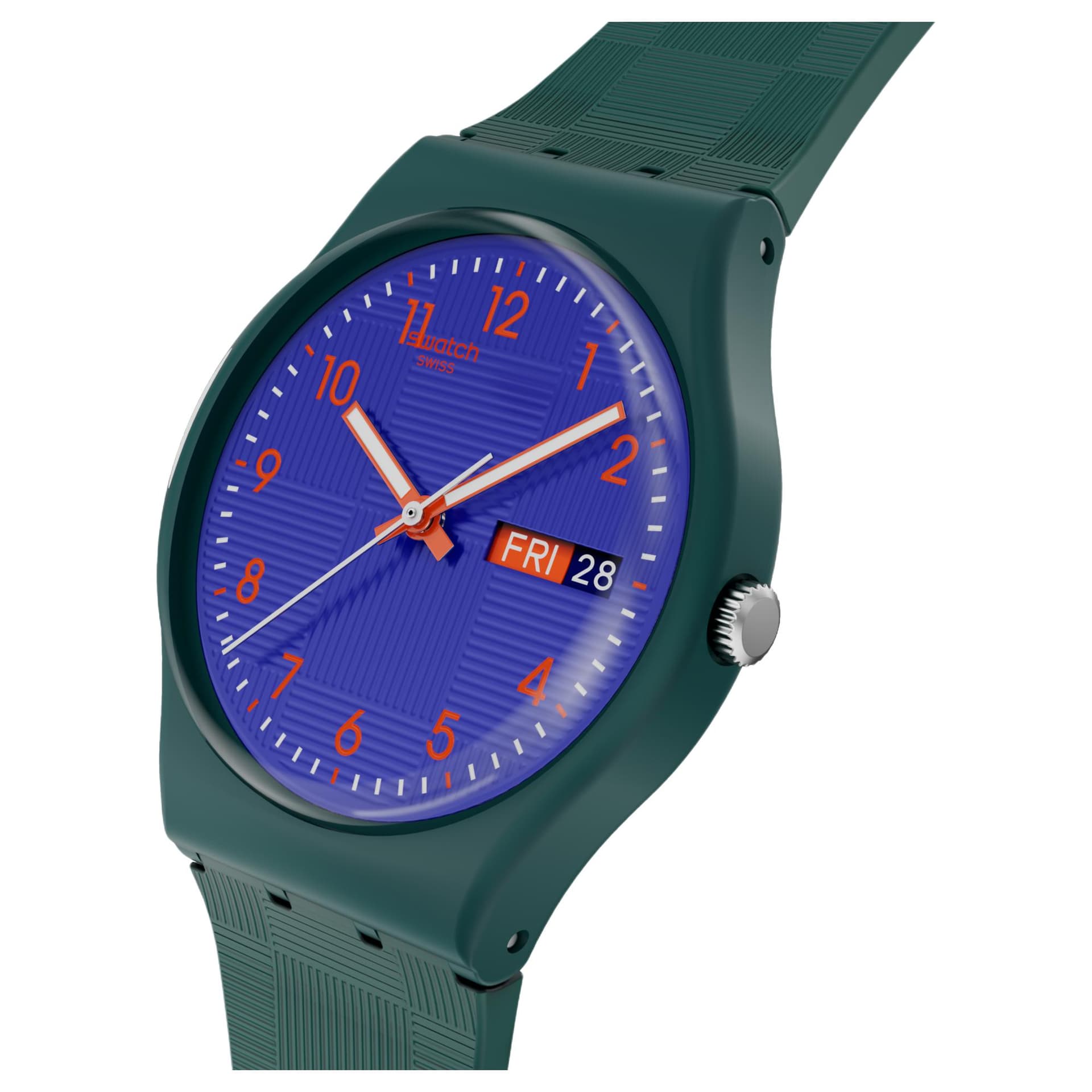 Часы Swatch Essentials Кварцевый механизм Унисекс Часы 34 мм Синий циферблат Биоразлагаемый материал Корпус часов - изображение 4