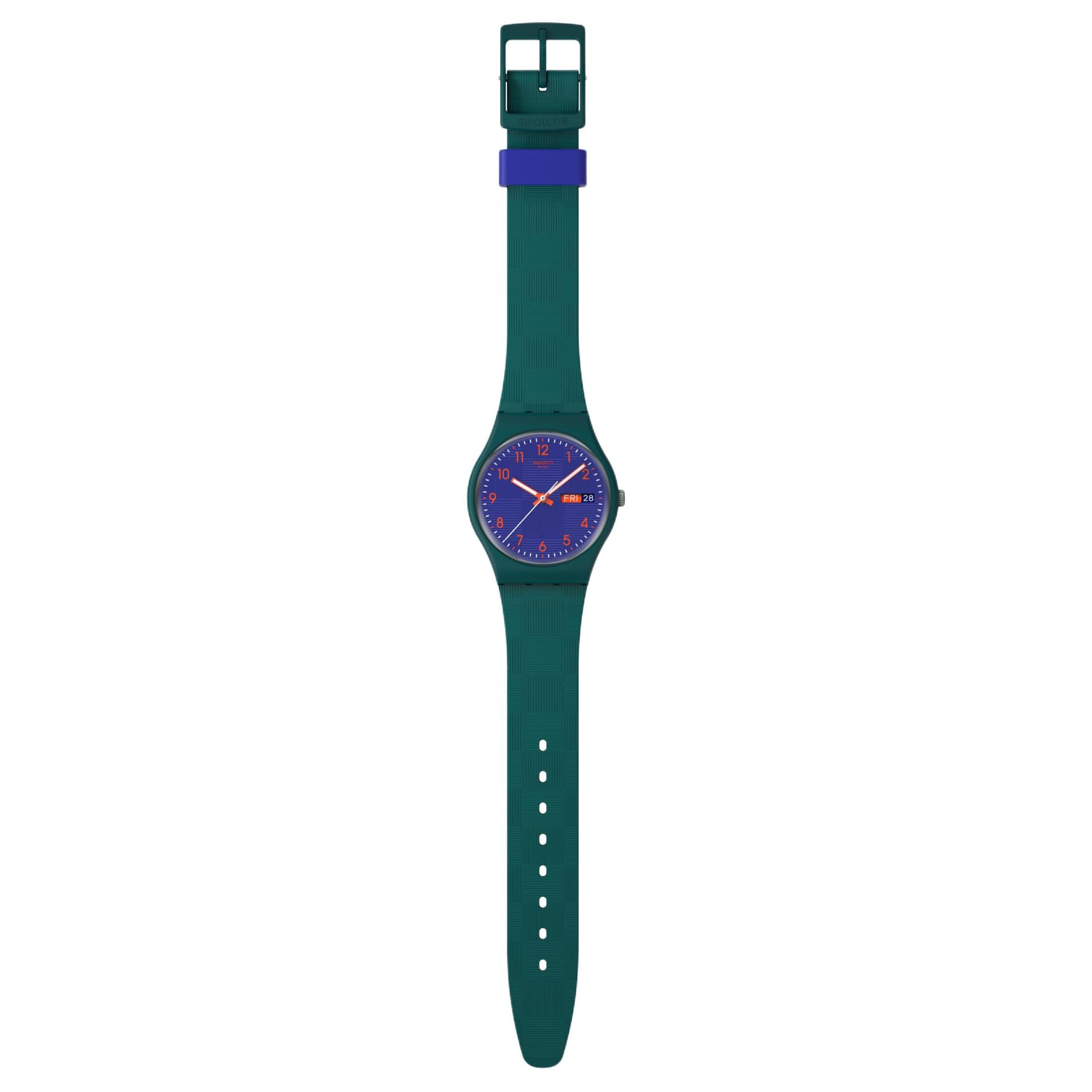 Часы Swatch Essentials Кварцевый механизм Унисекс Часы 34 мм Синий циферблат Биоразлагаемый материал Корпус часов - изображение 3