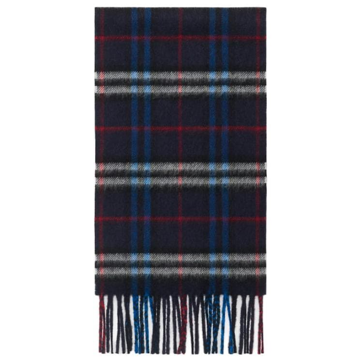 Шарф Burberry Шарф Из Кашемира В Клетку Прямоугольная Форма Бахрома - изображение 2