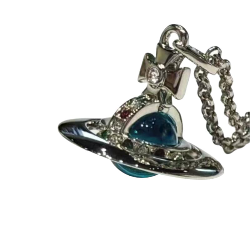 Ожерелье Vivienne Westwood Orb Цепочки и ожерелья Женские Озерный Синий Серебряный - изображение 2
