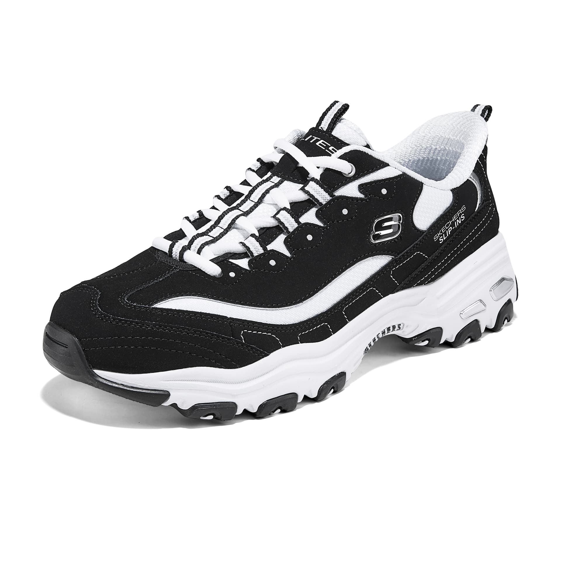 Кроссовки Skechers D'Lites 1,0 Low Топ Массивные кроссовки Мужской Черный белый - изображение 3