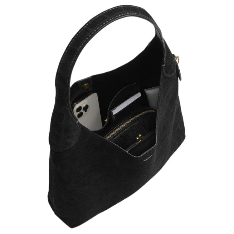 Мини-сумка COACH Brooklyn Коровья кожа Бродяга Сумка на плечо Большая Женская Черная - изображение 3