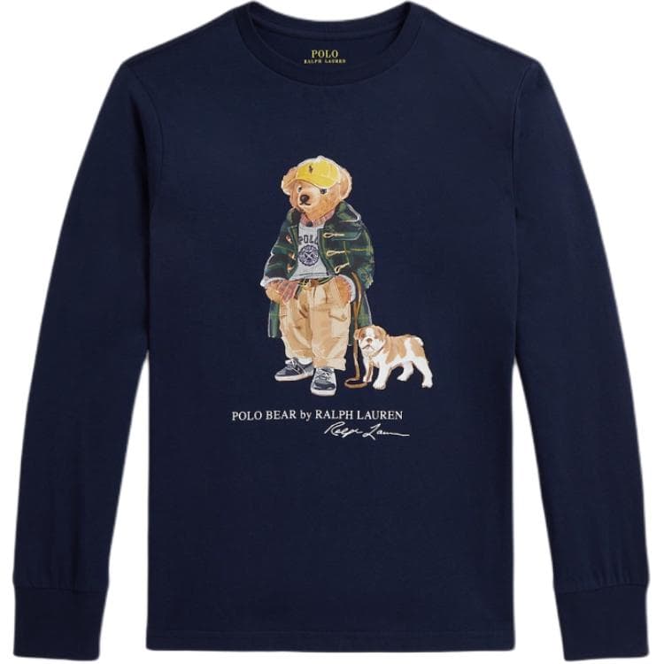 Футболка Polo Ralph Lauren Polo Bear T-Рубашка Стандартный Размер Элегантный Темно-Синий Подростковый - изображение 1