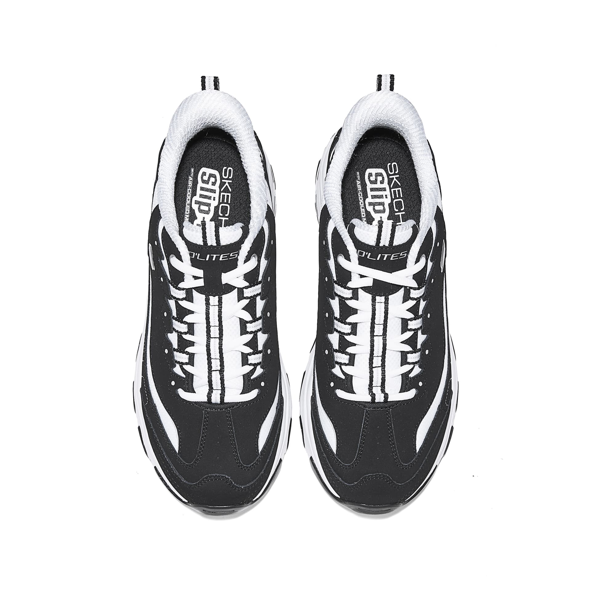 Кроссовки Skechers D'Lites 1,0 Low Топ Массивные кроссовки Мужской Черный белый - изображение 4