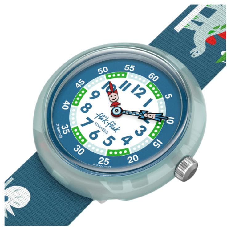 Часы SWATCH Flik Flak Кварцевый механизм водонепроницаемость 30 м детские часы синий циферблат 31,85 мм - изображение 2