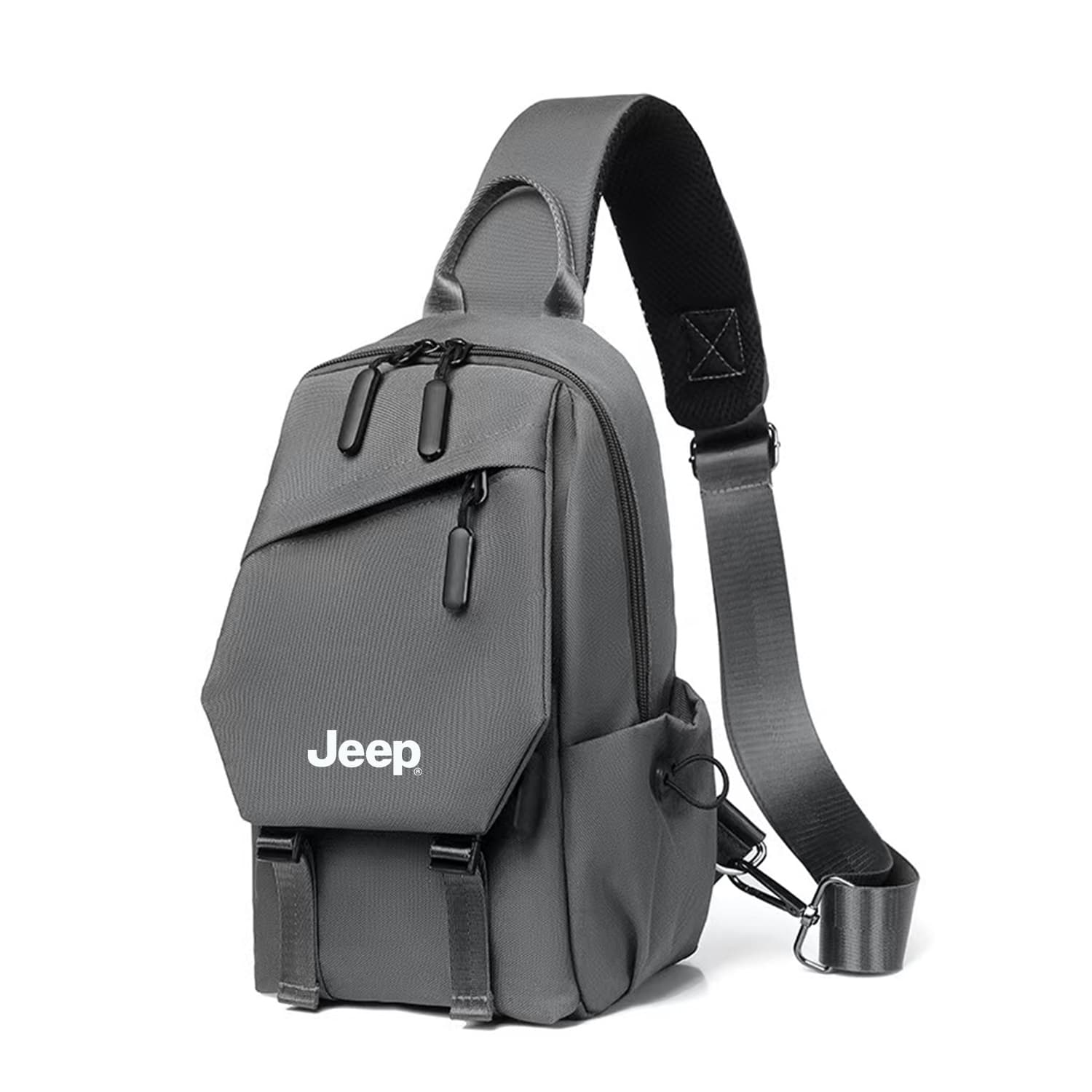 Нагрудная сумка Jeep Oxford Слинг Сумка (Slings) Стандартная (Standard) Унисекс Черный Серый Синий - изображение 5