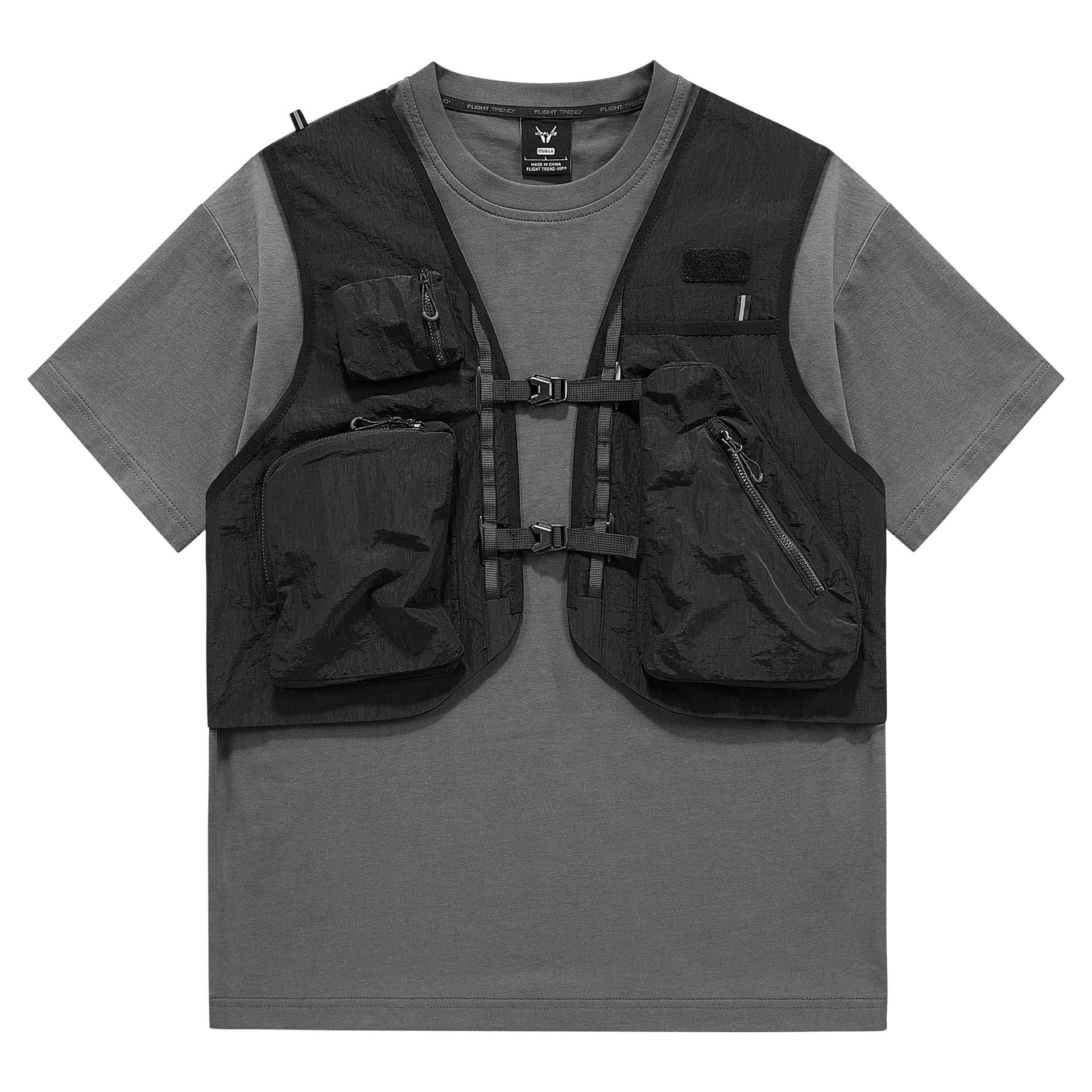 Футболка VIP Urban Techwear Collection Серый Мужской T-Рубашки - изображение 1