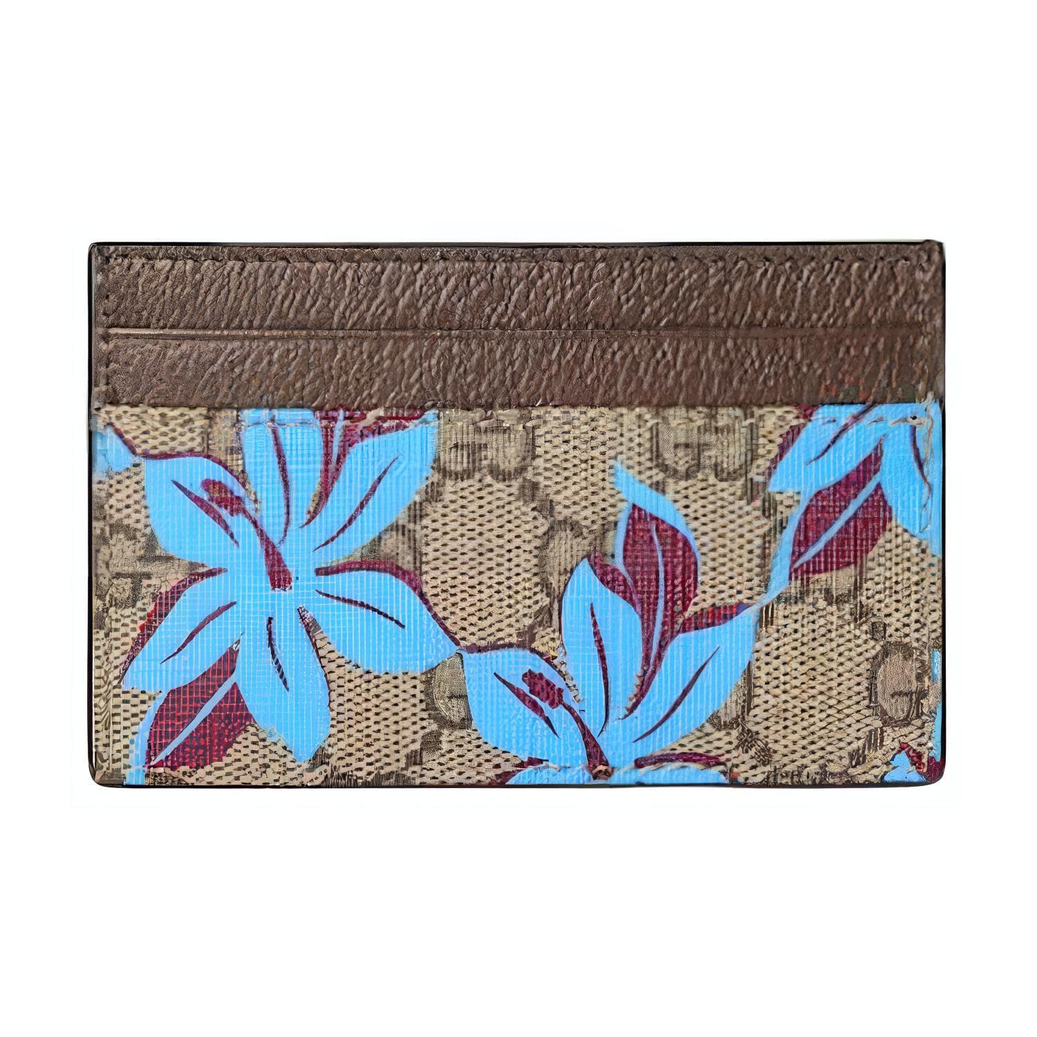 Картхолдер Gucci Canvas Визитницы Мужской Бежевый Темно-коричневый - изображение 1